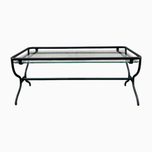 Table Basse en Cuir Cousu par Jacques Adnet, 1950s