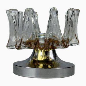 Space Age Wall Sconce in Metal and Murano Glass, 1960s