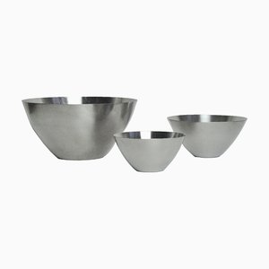 Stainless Steel Bowls from Lundtofte, Denmark, 1960s, Set of 3