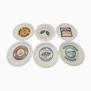 Cheese Plate Service in French Earthenware from Saint Amand, Set of 6