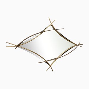 Sculptural Mirror in Two-Tone Golden Arches, France, 1970s