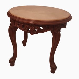 Tavolino da caffè Luigi XV in legno intagliato e marmo prezioso, 1965