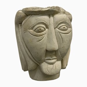 PJM, Sculpture of a Head, 1970s, Plaster