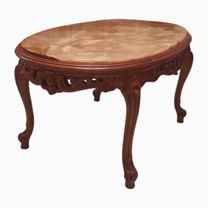 Louis Xv Teetisch mit Tischplatte aus Feinem Marmor, 1965