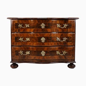 Commode à Tiroirs Baroque en Noyer Marqueté, 1750