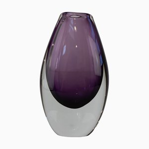 Jarrón Sommerso en morado de Gunnar Nylund para Strömbergshyttan Sweden, años 60