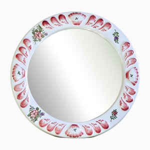 Round Ceramic Mirror by Moustiers, 1970s