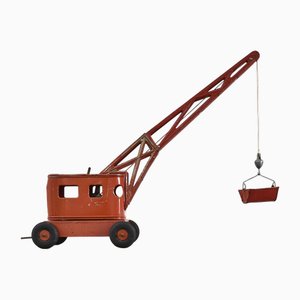 Vintage Metal Toy Crane by Joustra, 1950s
