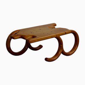 Table Basse Artistique en Pin, Danemark, 1970s