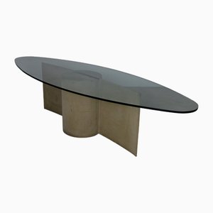 Dining Table in Glass and Metal, Belgium, 1960s