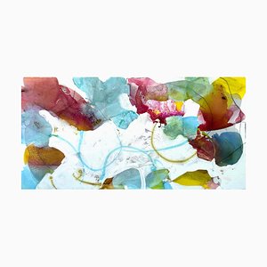 Liz Barber, Rose Vine, pintura abstracta grande sobre lienzo, 2023