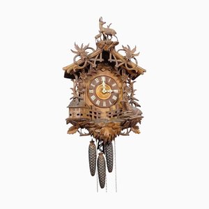 Orologio a cucù intagliato a mano, Foresta Nera, inizio XX secolo