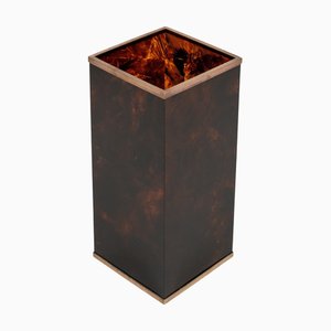 Bamboo and Tortoiseshell Acrylic Glass Umbrella Stand in the style of Christian Dior, Italy, 1970s
