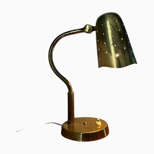 Lámpara de mesa sueca de latón atribuida a Boréns, años 40