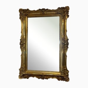 Biedermeier Gold-Plated Wooden Rose Mirror
