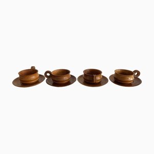 Vintage Teak Tassen, 1970er, 8er Set