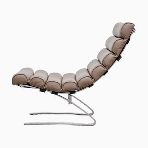 Space Age Leather Cantilever Lounge Chair, 1960s