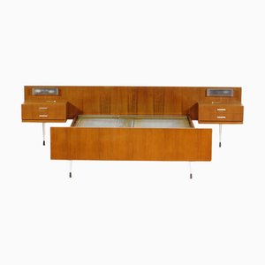 Mid-Century Double Bed in Teak with Nightstands, 1960s
