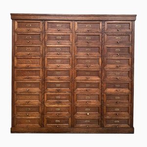 Antique Drop-Front Filing Cabinet in Oak