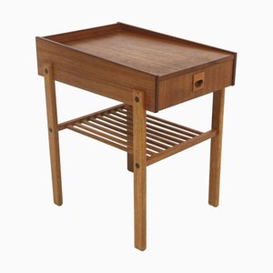 Teak and Oak Bedside Table, Sweden, 1960s