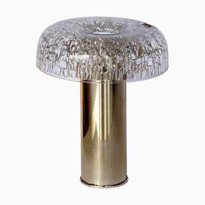 Space Age Italian Crystal Silver Metal Vase by Kristall Krisla, 1960s