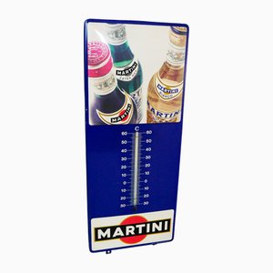 Pubblicità originale Martini in metallo colorato con termometro, Germania, anni '60