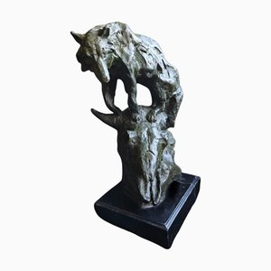 BC Zheng, Wolf, 1920s-1940s, Bronze