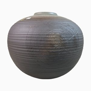Japanese Ikebana Vase by Echizen Yaki, 1960s