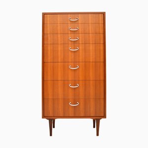 Cajonera Tallboy vintage de nogal de Meredew, años 60