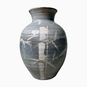 Jarrón Mino Ware vintage de bambú de Kikyoya Kiln, años 60