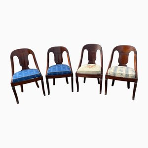 Set of Napoleon III Mahogany Chairs, Set of 4