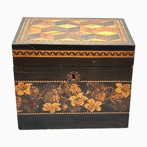 Victorian Tunbridge Ware Tea Caddy, 1870