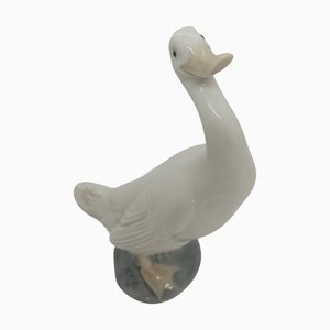 9th Century Enameled Porcelain Goose Figure by Nao for Lladró, Spain
