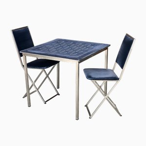 Vintage Games Table and Chairs from Christian Dior, 1975, Set of 3