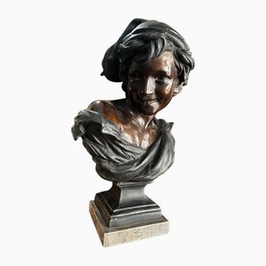 Mareau, Woman with Hat, 1890s, Bronze
