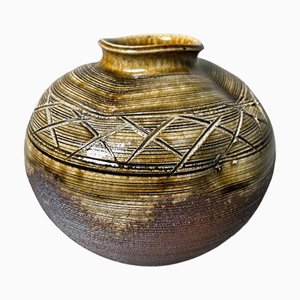 Japanese Ikebana Decorative Flower Vase, Shigaraki, 1980s