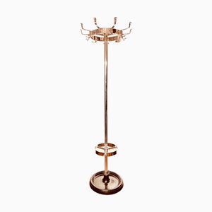 Art Deco Bauhaus Moderner Garderobenständer Aus Aluminium & Gusseisen, Deutschland, 1940er