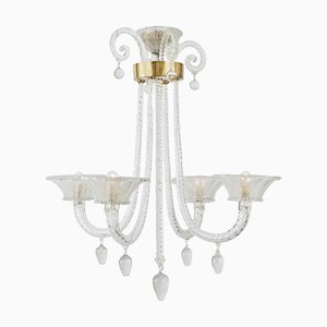 Vintage Blown Glass Chandelier, 1940s