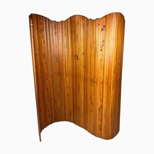 Biombo de madera de pino atribuido a SNSA para Baumann, Francia, años 50