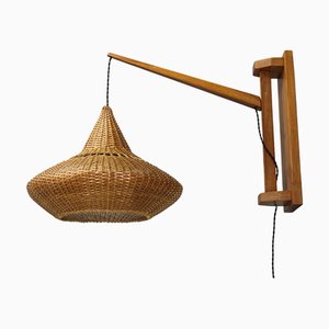 Wall Wooden Lamp attributed to Pokrok Zilina, Former Czechoslovakia, 1960s