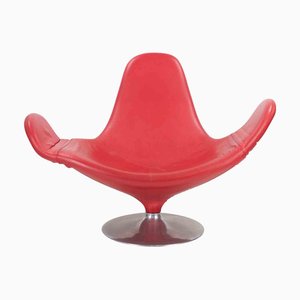 Red Leather Calla Armchair by Stefano Giovannoni for Domodinamica, 1980s
