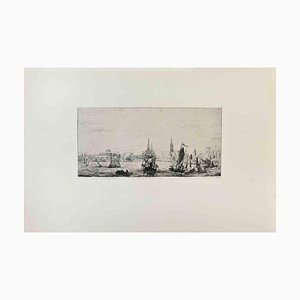 Anatole De Bonsonge, Batterie de New-York, Etching, 1870s
