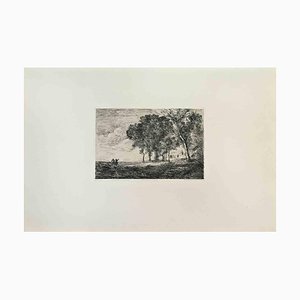 Jean-Baptiste-Camille Corot, Paysage d'Italie, Etching, 1870s