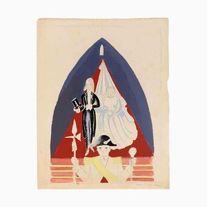 Maurice Van Moppes, The Show, Tempera & Watercolor, 1970s