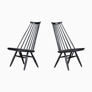 Set of Black Mademoiselle Chairs by Ilmari Tapiovaara for Asko, 1960s