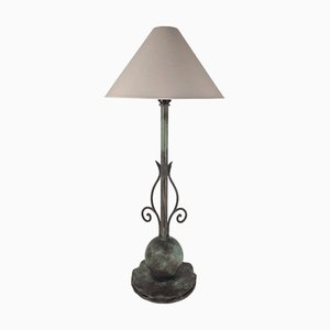 Lámpara de mesa de bronce, década de 1890