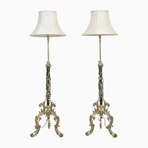 19th Century Telescopic Standard Lamps, Set of 2