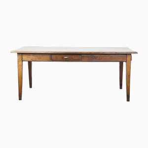 French Oak Dining Table with Drawers, Early 19th Century