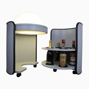 Lámpara de pie bar mueble de estilo Luigi Massoni, Italia, años 70. Juego de 2