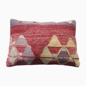 Vintage Turkish Handmade Wool Kilim Rug Pillow Cover